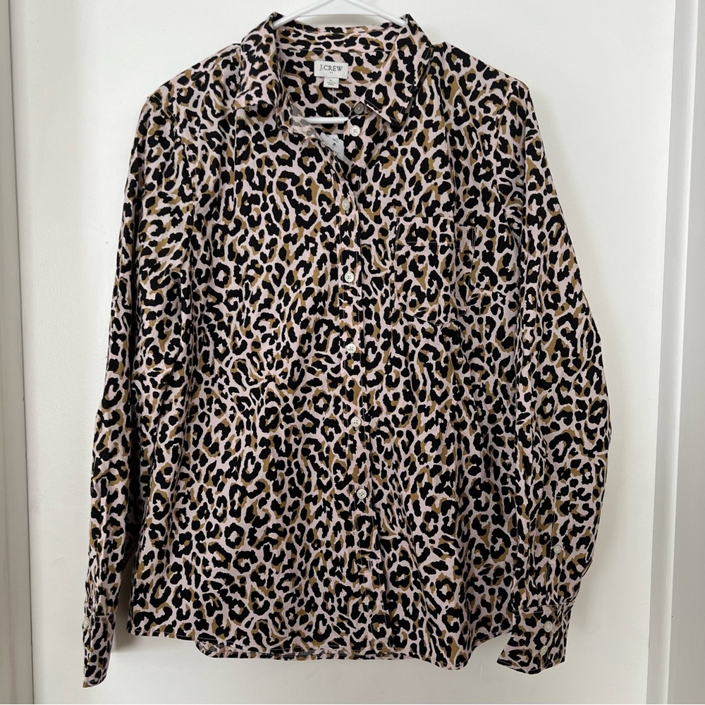 NWT J. Crew women’s large leopard blouse